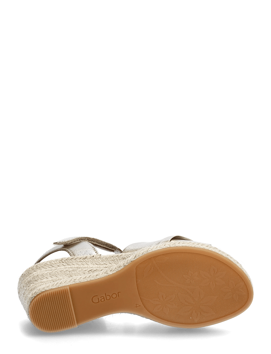 Gabor - Wedge sandal - espadrilles à talons - soft gold - 4