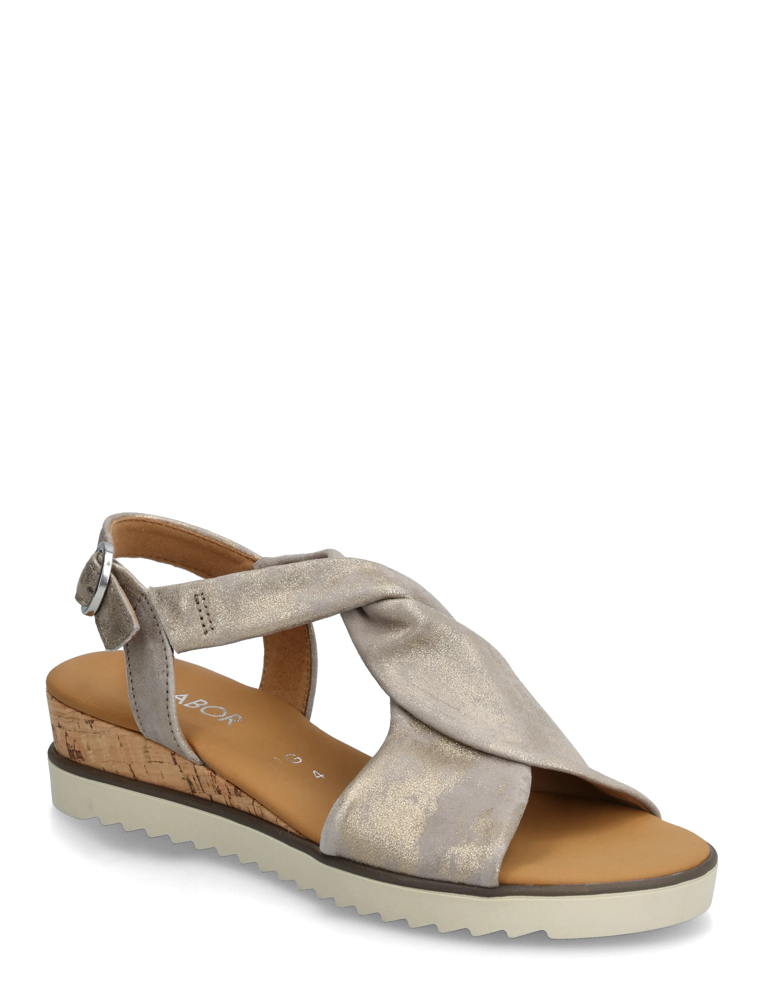 Gabor Wedge sandal - Høye hæler - SHINY TAUPE / silver