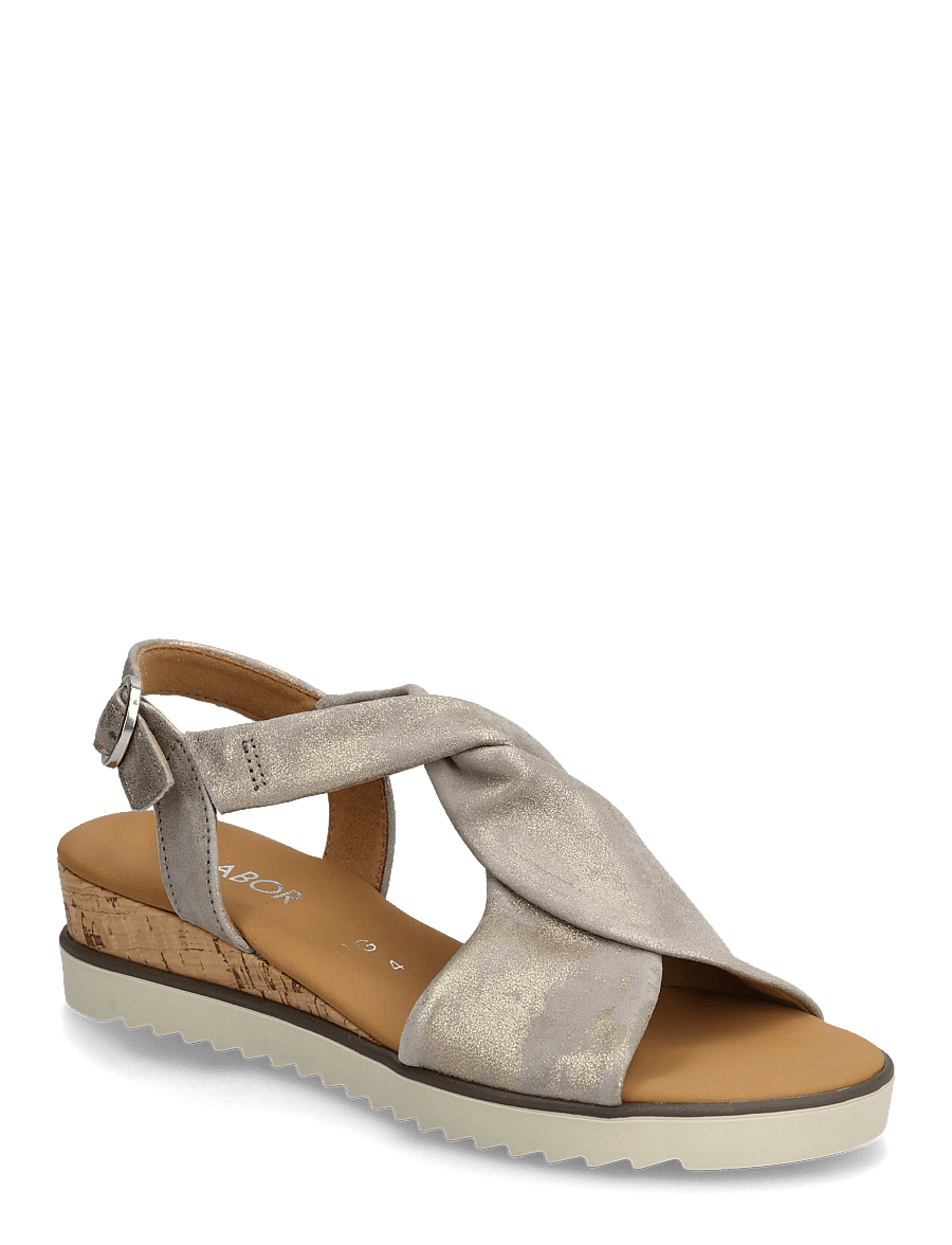 Gabor - Wedge sandal - sandaletter - shiny taupe - 0