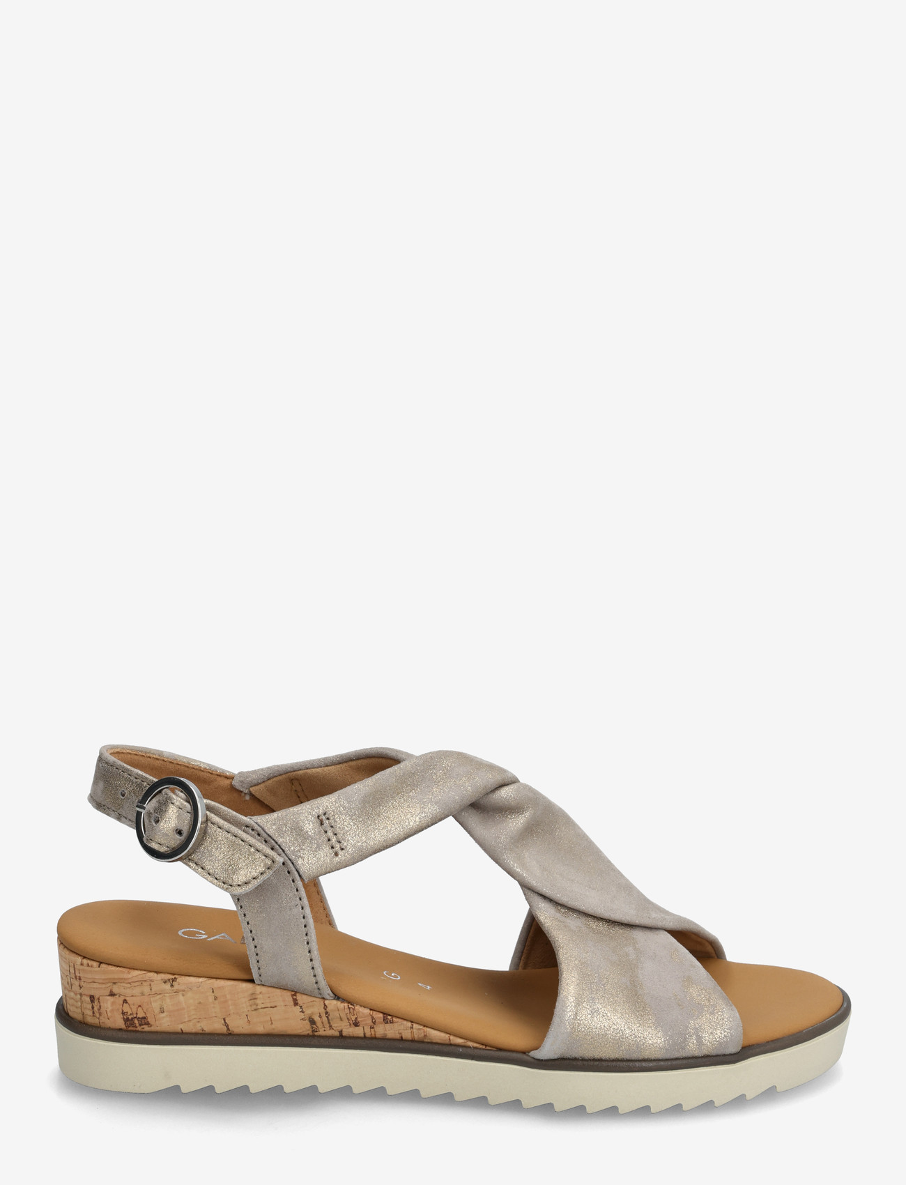 Gabor - Wedge sandal - sandaler med hæl - shiny taupe - 1