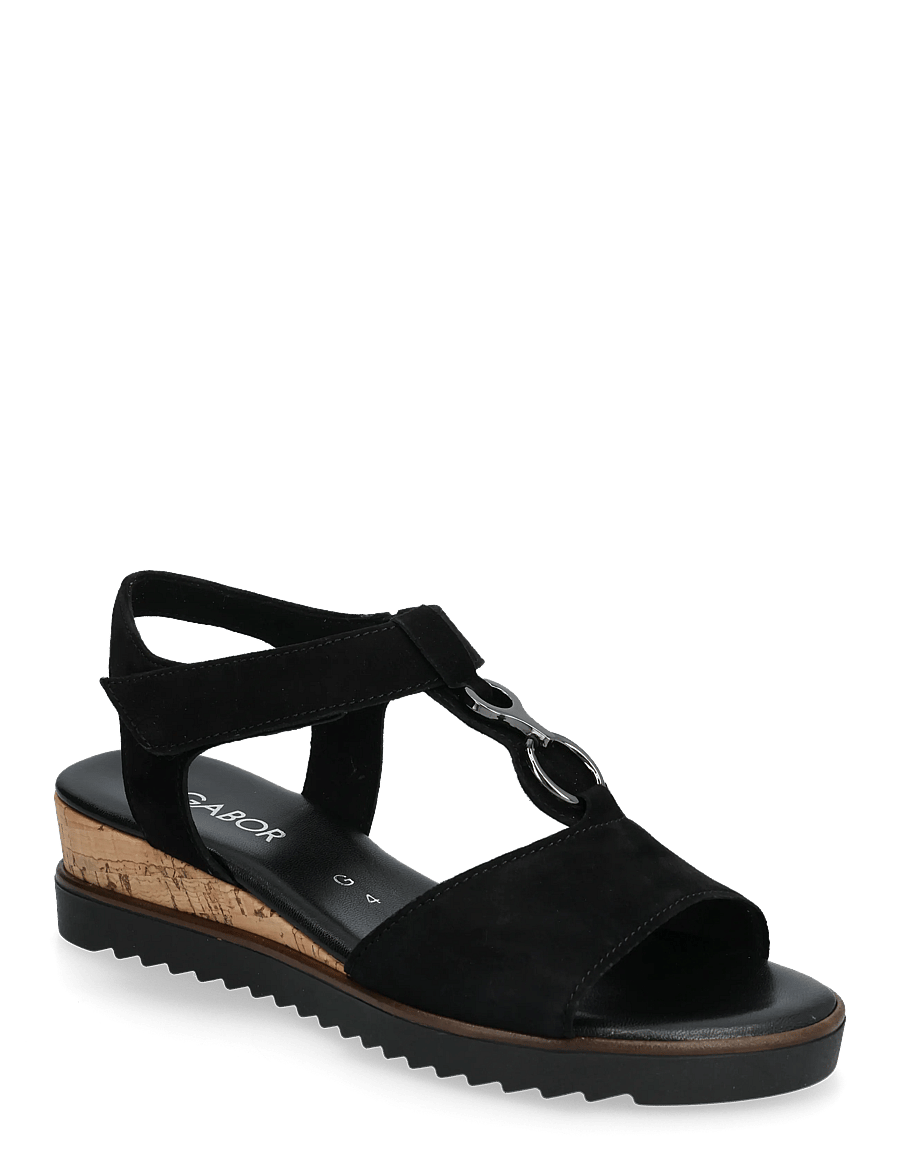 Gabor - Wedge sandal - kilehæle - black - 0