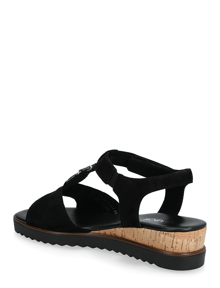 Gabor - Wedge sandal - kilehæle - black - 2