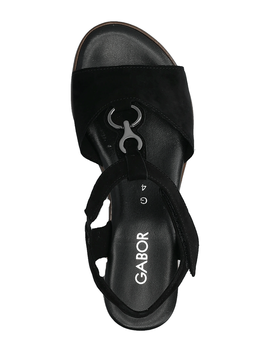 Gabor - Wedge sandal - kilehæle - black - 3