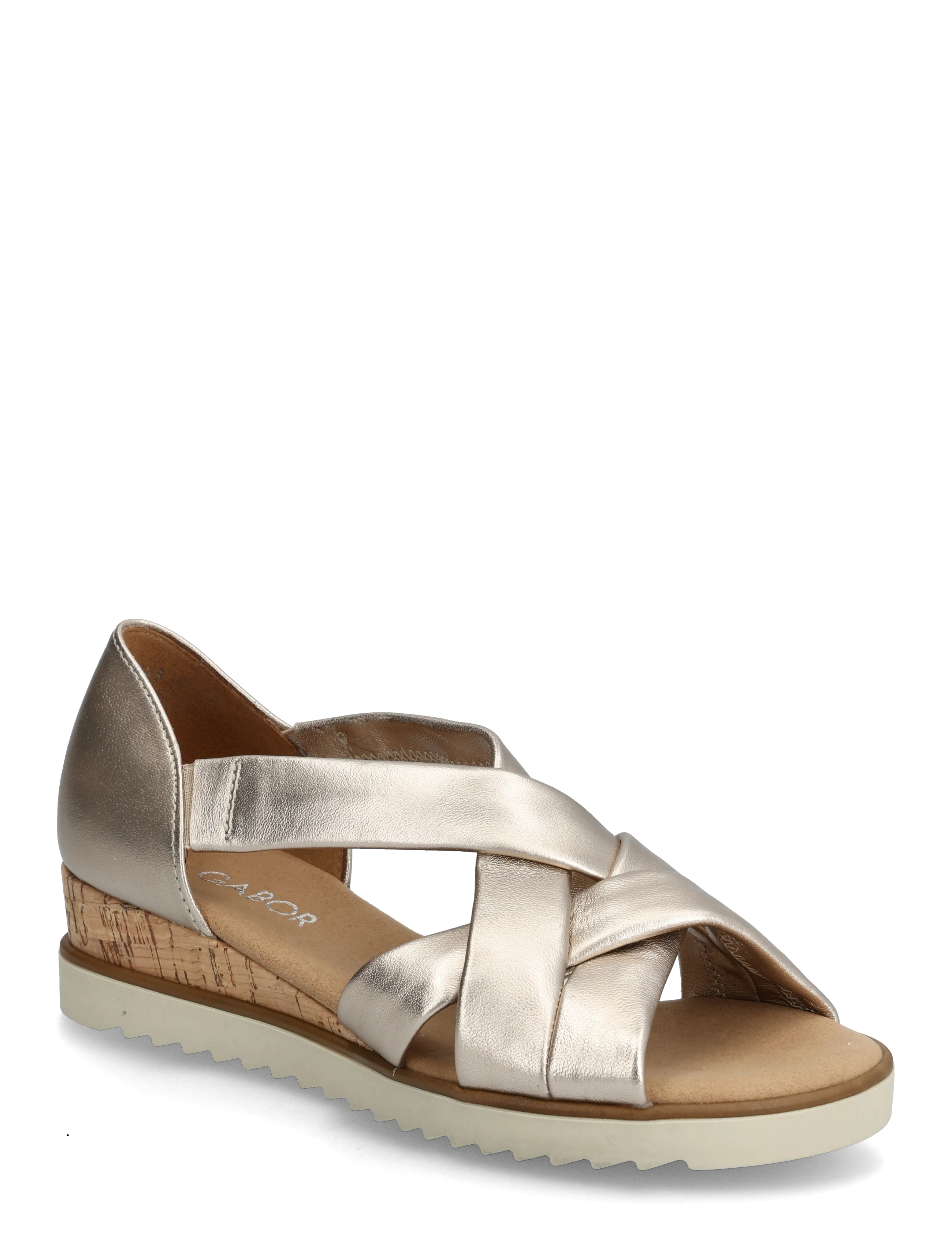Gabor Wedge Sandal, 38.5, Heels, Gold - Wedges, Frauen