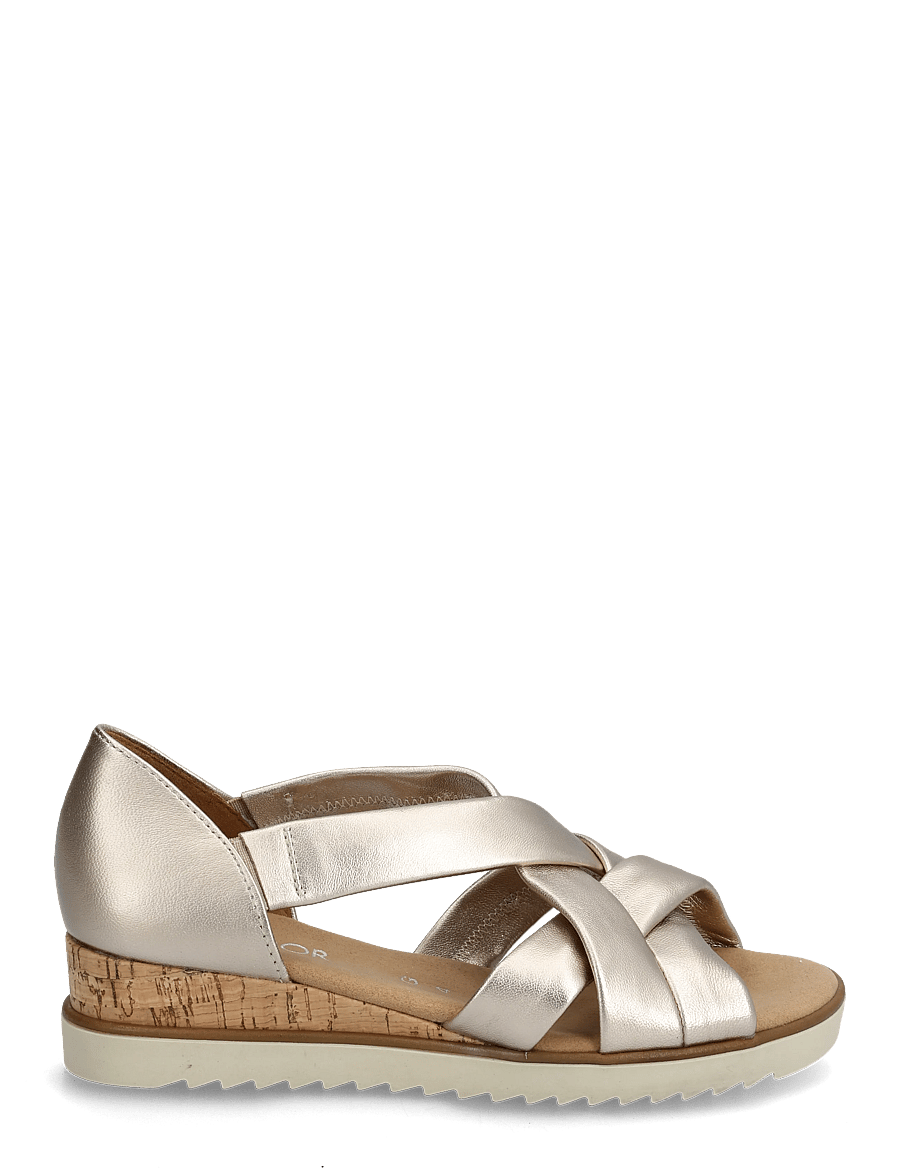 Gabor - Wedge sandal - højhælede espadrillos - soft gold - 1