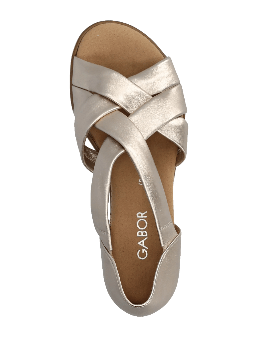 Gabor - Wedge sandal - højhælede espadrillos - soft gold - 3