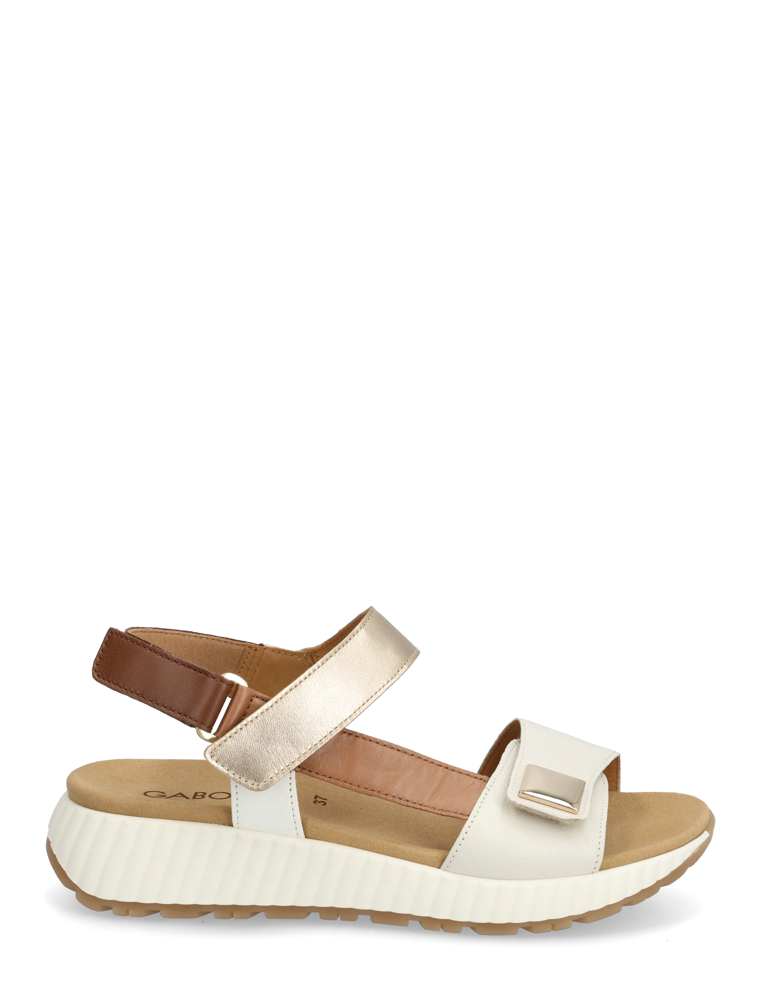 Gabor - Sandal - plateau-sandalen - off white, cognac, soft gold - 1