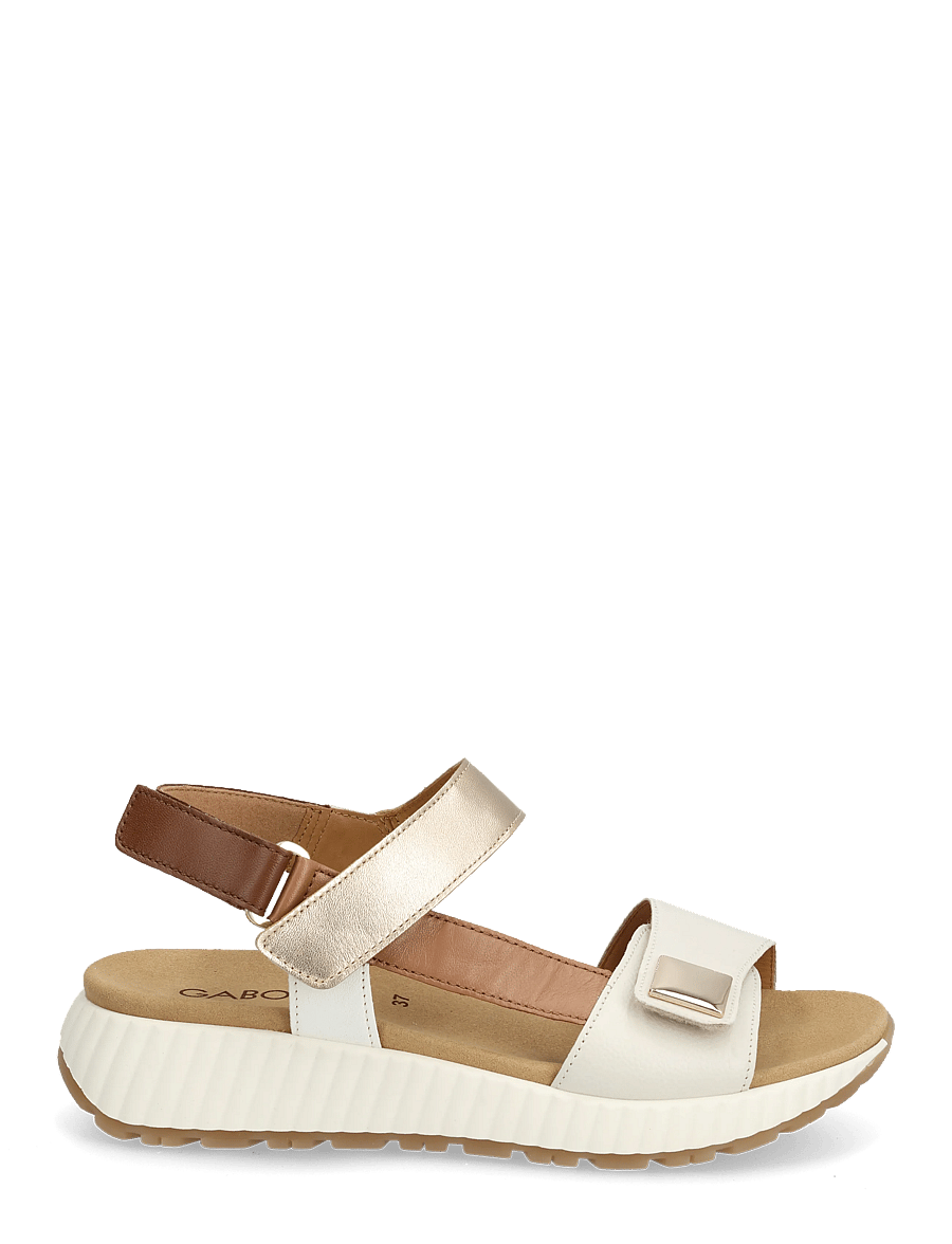 Gabor - Sandal - platformsandalen - off white, cognac, soft gold - 1