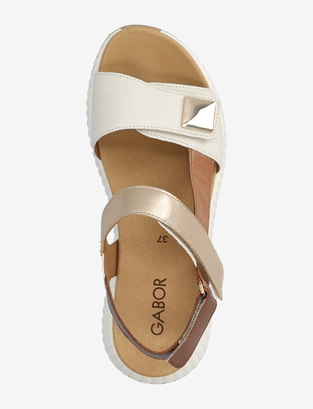 Gabor - Sandal - platåsandaler - off white, cognac, soft gold - 3