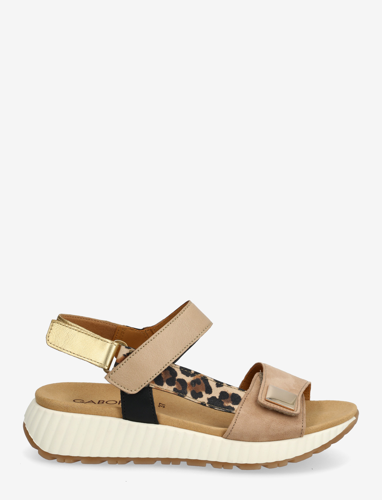 Gabor - Sandal - platformsandaler - sand, leopard, black - 1