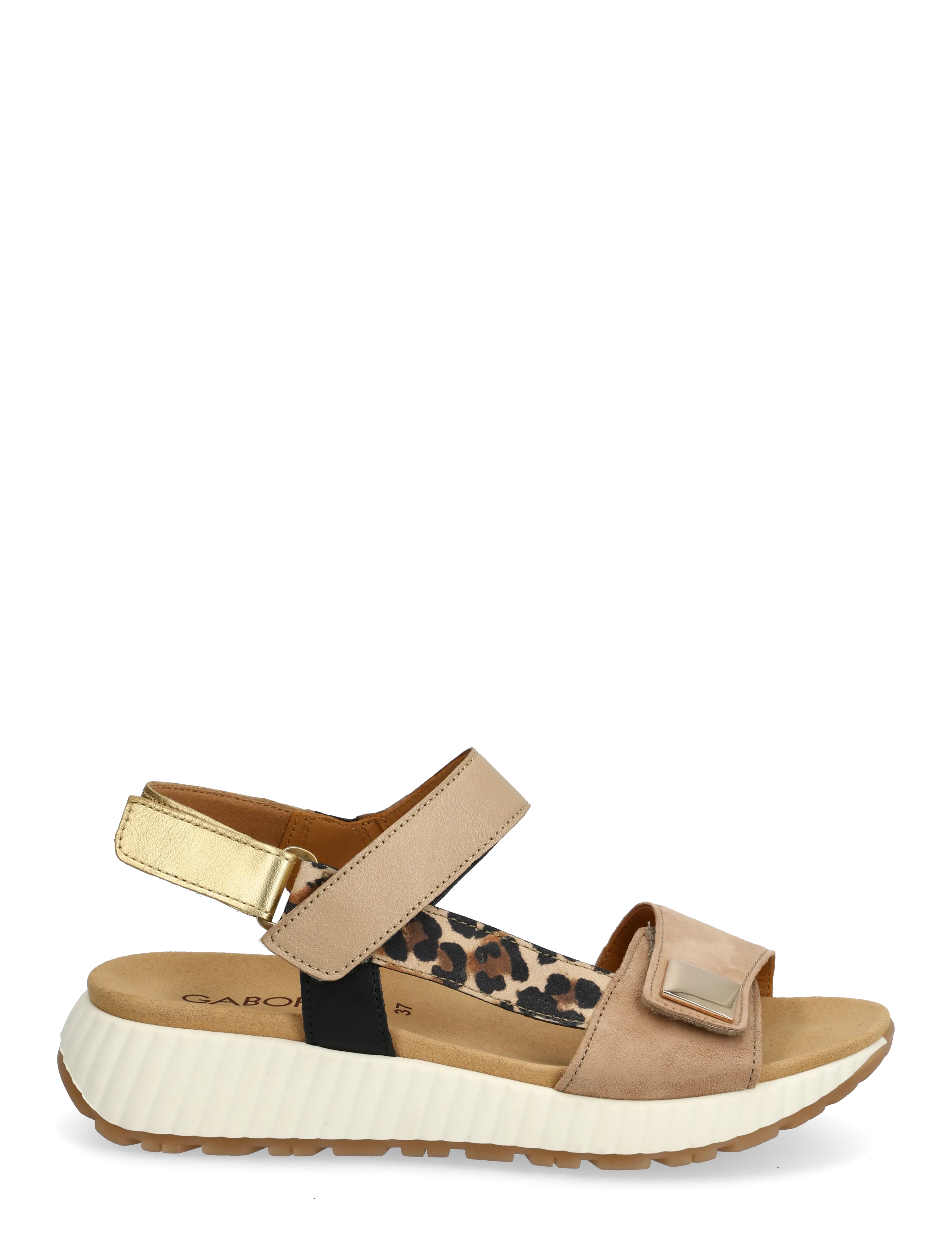 Gabor - Sandal - platformsandaler - sand, leopard, black - 1