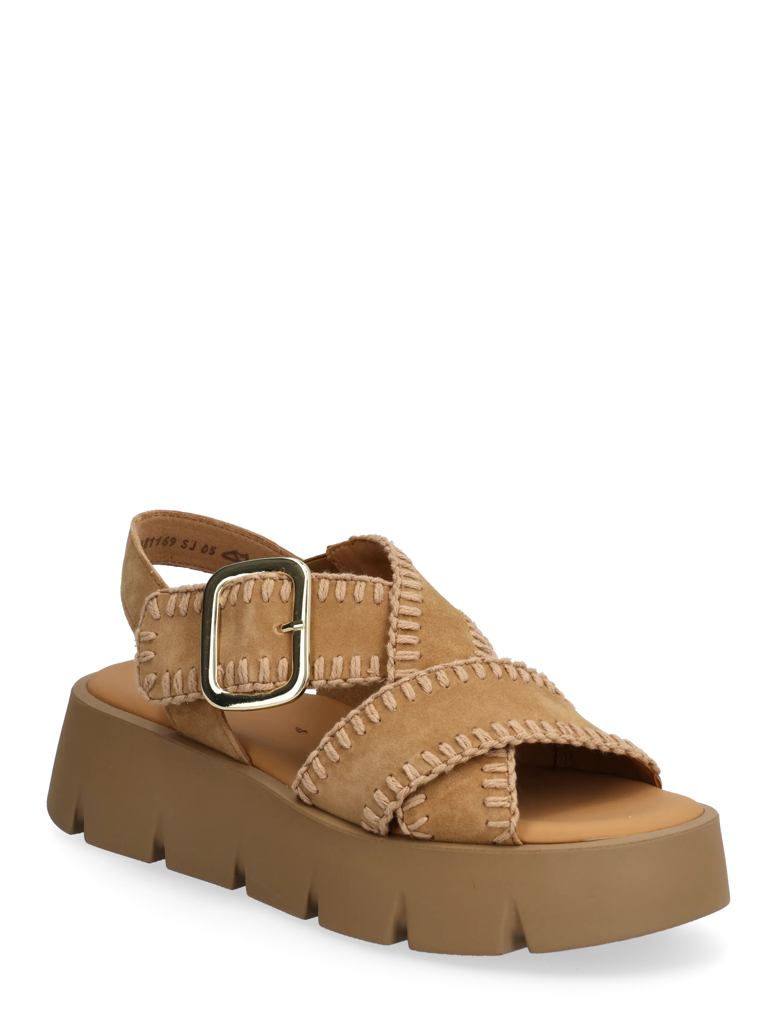 Gabor Sandal, 38.5, Sandals, Beige - Platform Frauen
