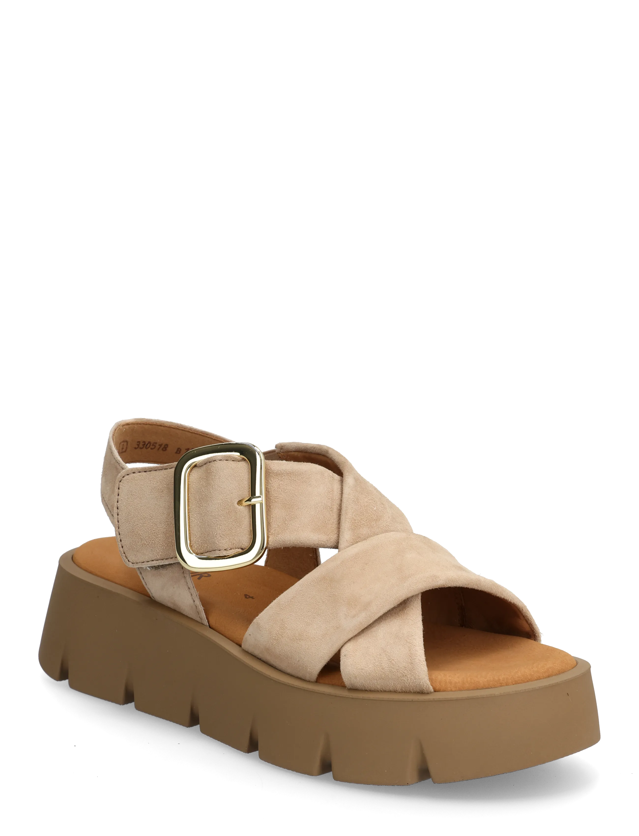 Gabor Sandal, 38.5, Sandals, Beige - Platform Frauen