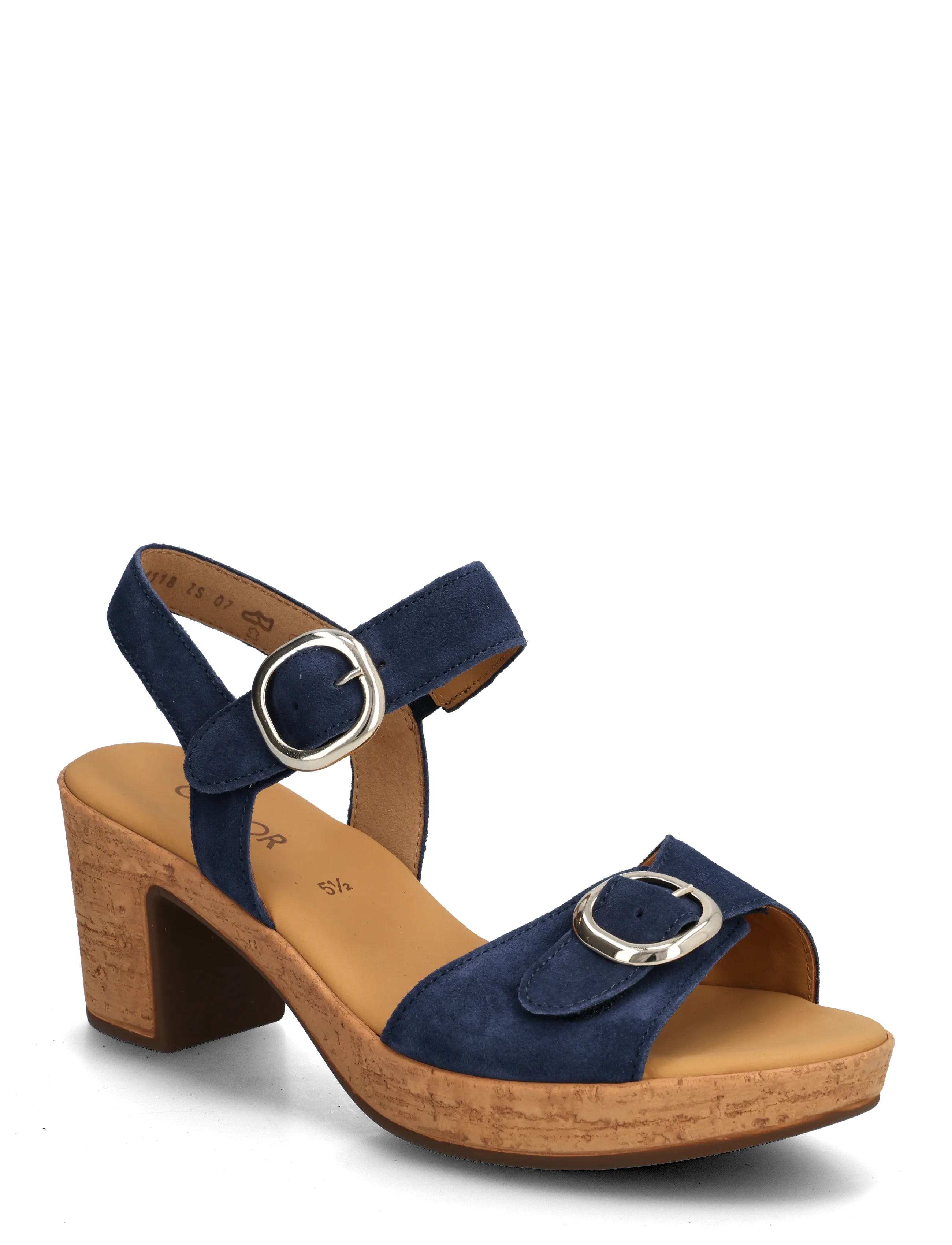 Gabor Ankle-Strap Sandal, Damen, Blockabsatz Knöchelriemen Sandale, Silber, Gr.37
