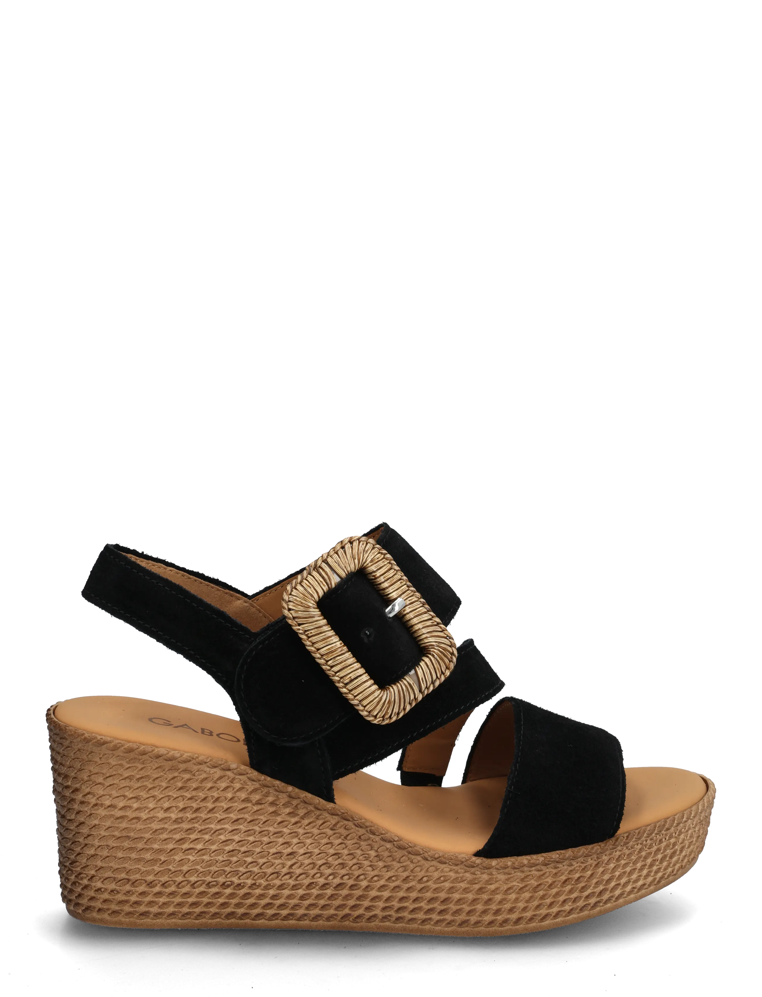 Gabor - Wedge sandal - lahtised kontsakingad - black - 1