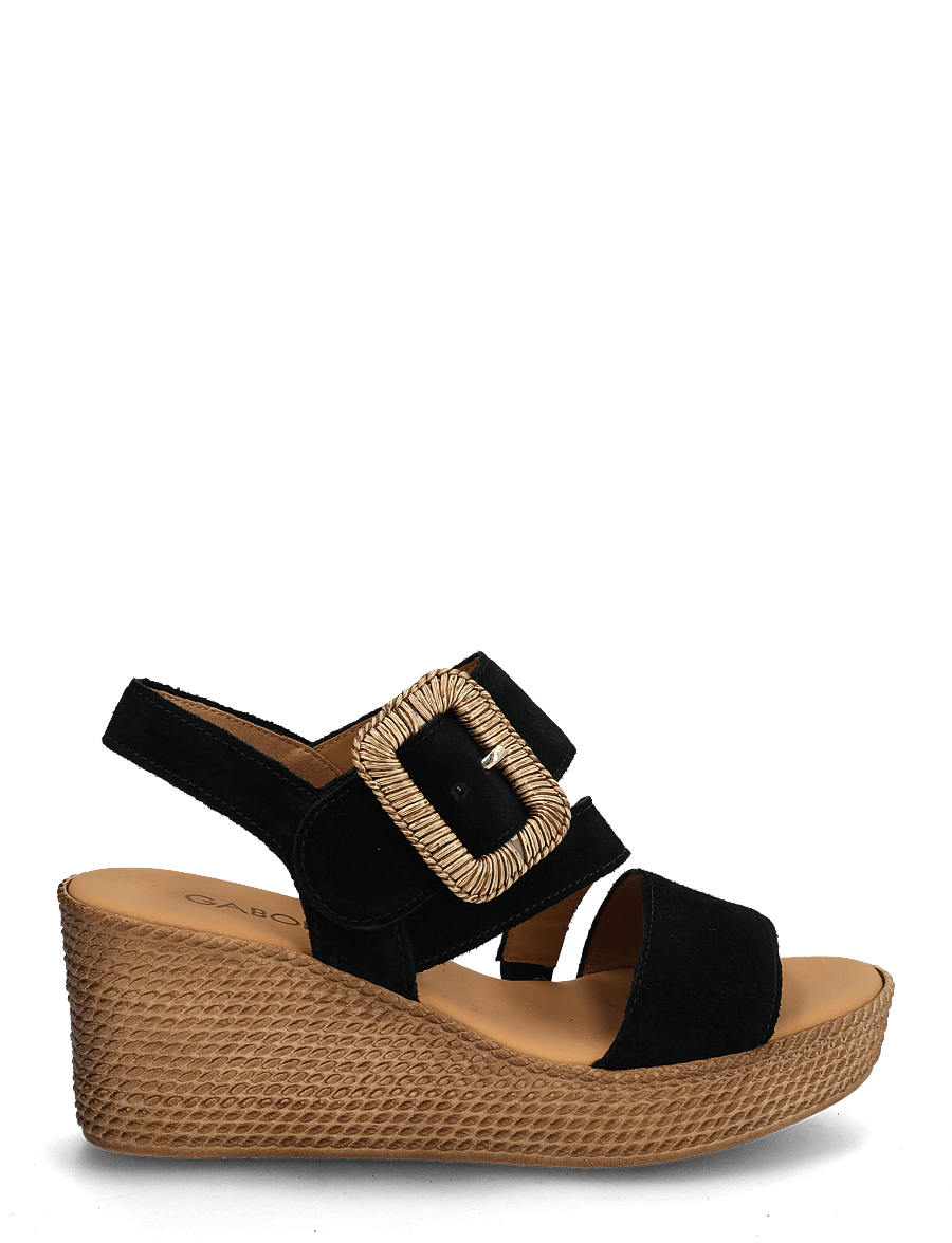 Gabor - Wedge sandal - Ķīļveida papēdis - black - 1