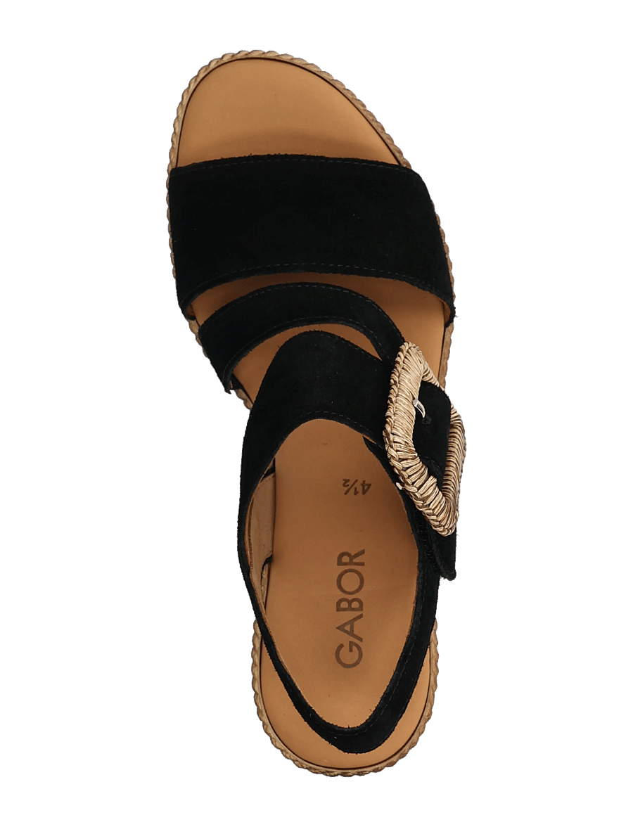 Gabor - Wedge sandal - Ķīļveida papēdis - black - 3