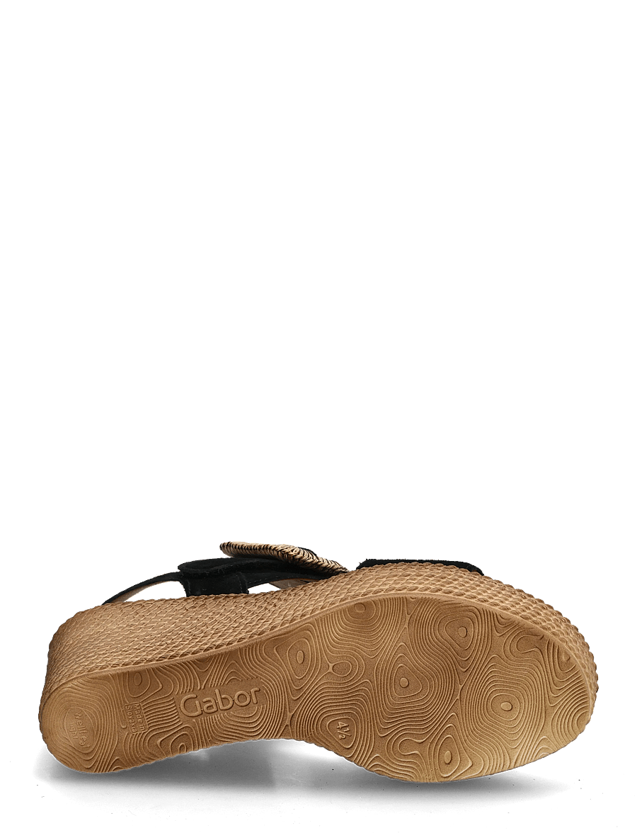 Gabor - Wedge sandal - Ķīļveida papēdis - black - 4