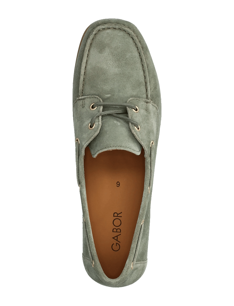Gabor - Laced moccasin shoe - purjehduskengät - soft green - 3