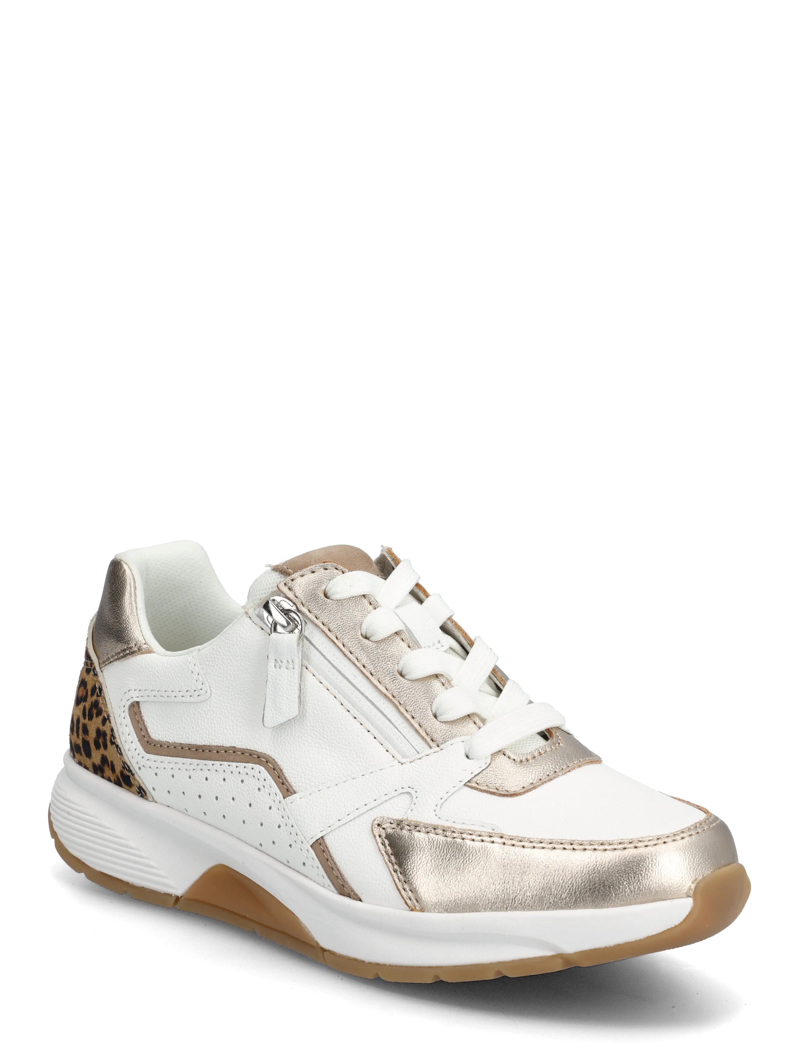 Gabor rollingsoft sneaker - Schuhe - WHITE, SOFT GOLD, LEOPARD / white