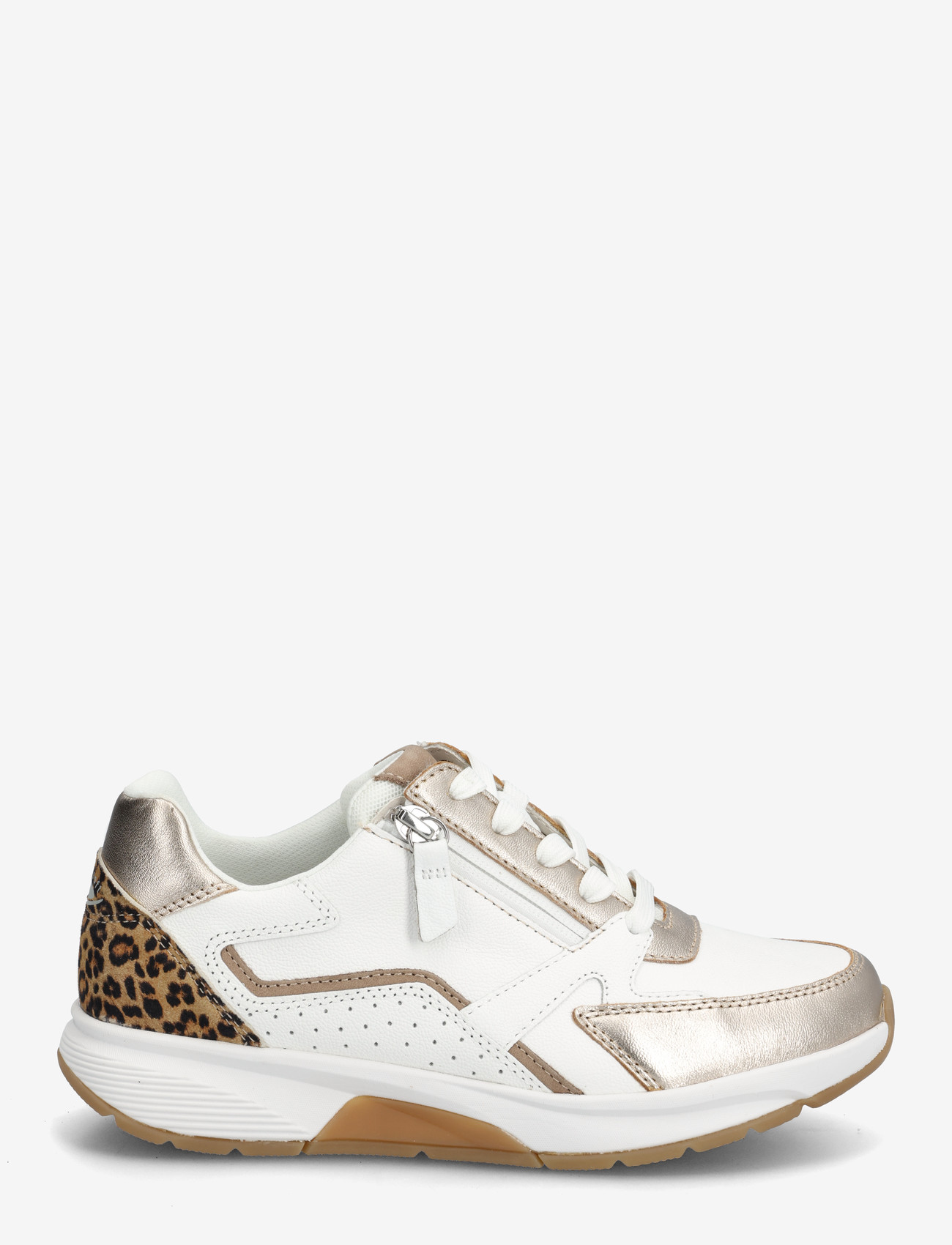 Gabor - rollingsoft sneaker - low top sneakers - white, soft gold, leopard - 1