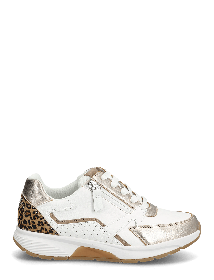 Gabor - rollingsoft sneaker - confirmation - white, soft gold, leopard - 1