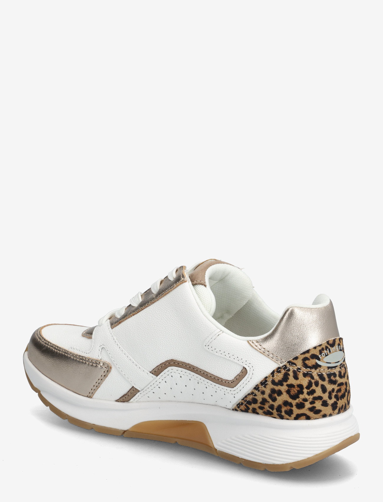 Gabor - rollingsoft sneaker - low top sneakers - white, soft gold, leopard - 2