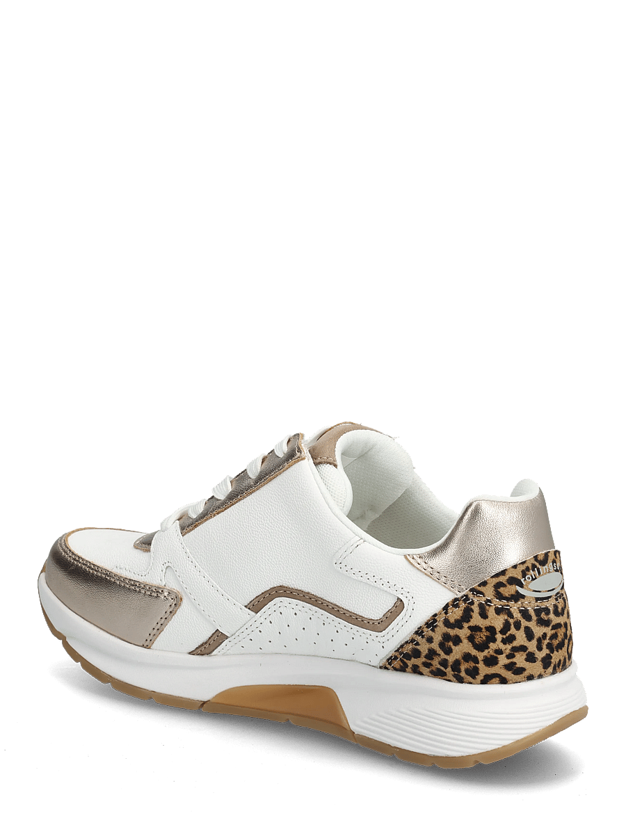 Gabor - rollingsoft sneaker - confirmation - white, soft gold, leopard - 2