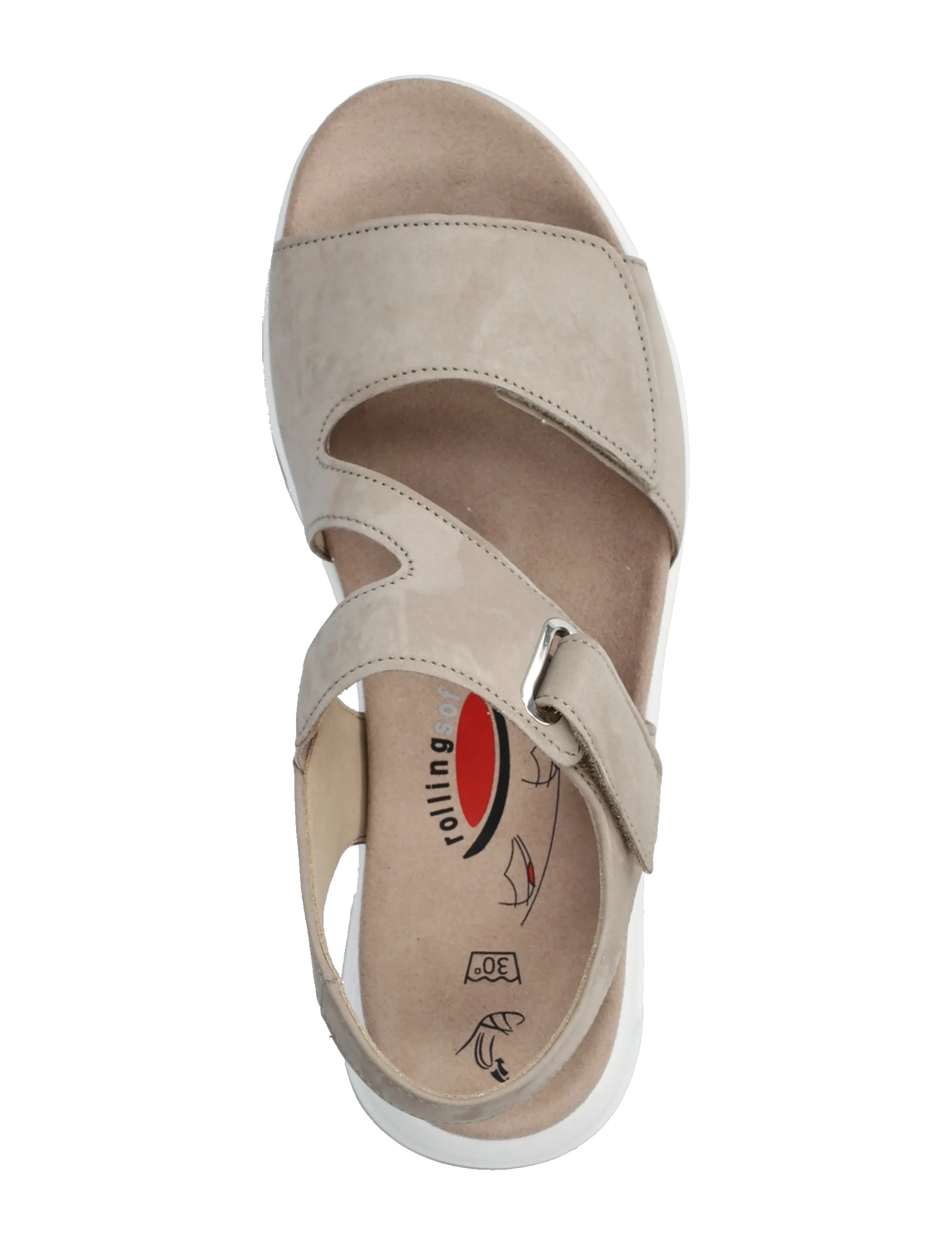 Gabor - rollingsoft sandal - flat sandals - beige - 3