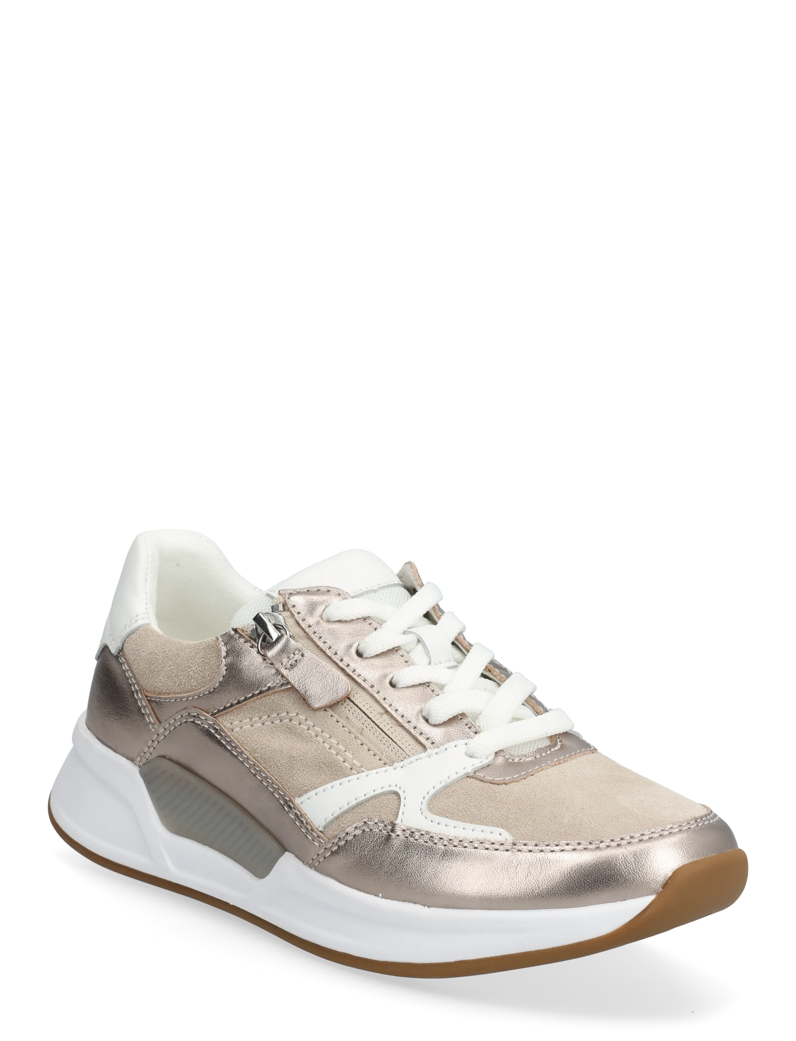 Gabor Rollingsoft Sneaker, Kvinder, Lynlås Sneaker, Beige, Str: 42