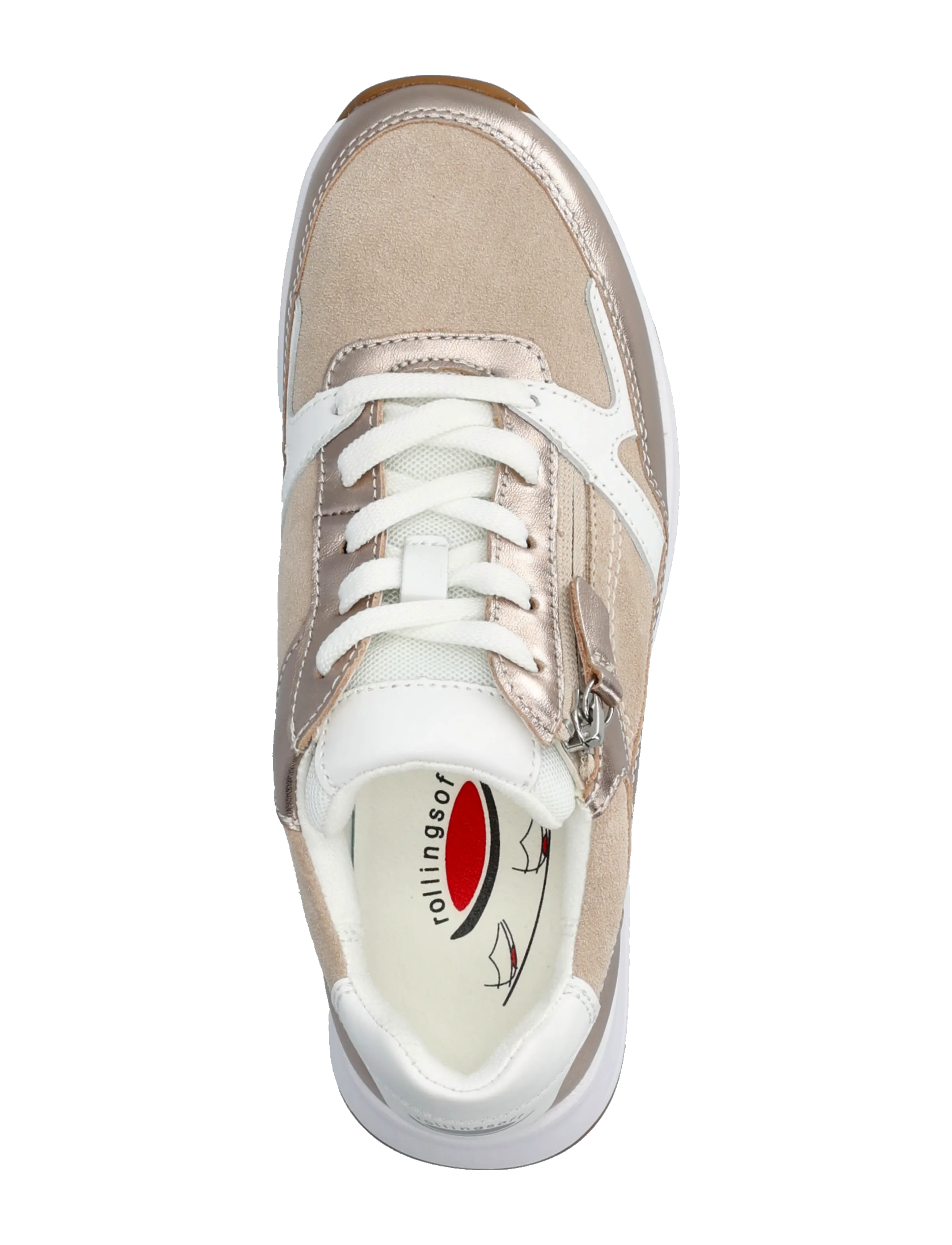 Gabor - rollingsoft sneaker - lave sneakers - soft gold, sand, creme - 3