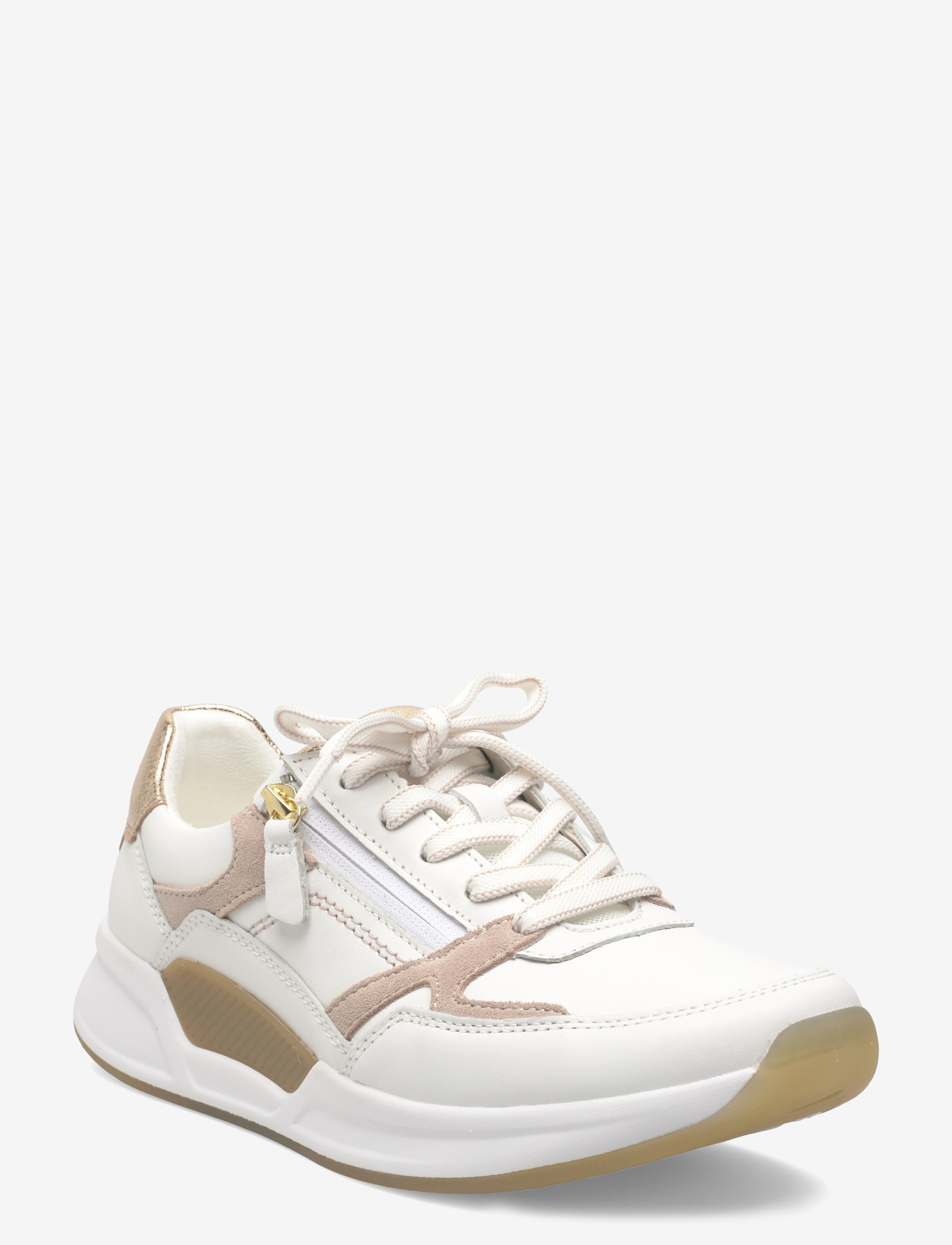 Gabor - rollingsoft sneaker - low top sneakers - white, sand, soft gold - 0