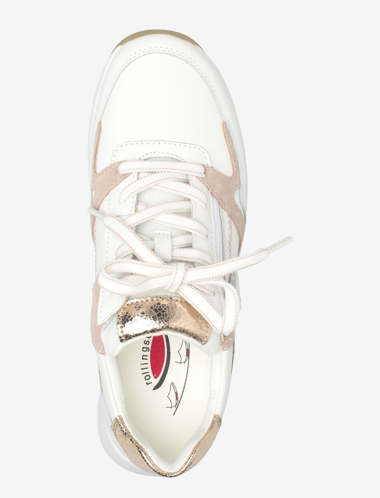 Gabor - rollingsoft sneaker - low top sneakers - white, sand, soft gold - 3
