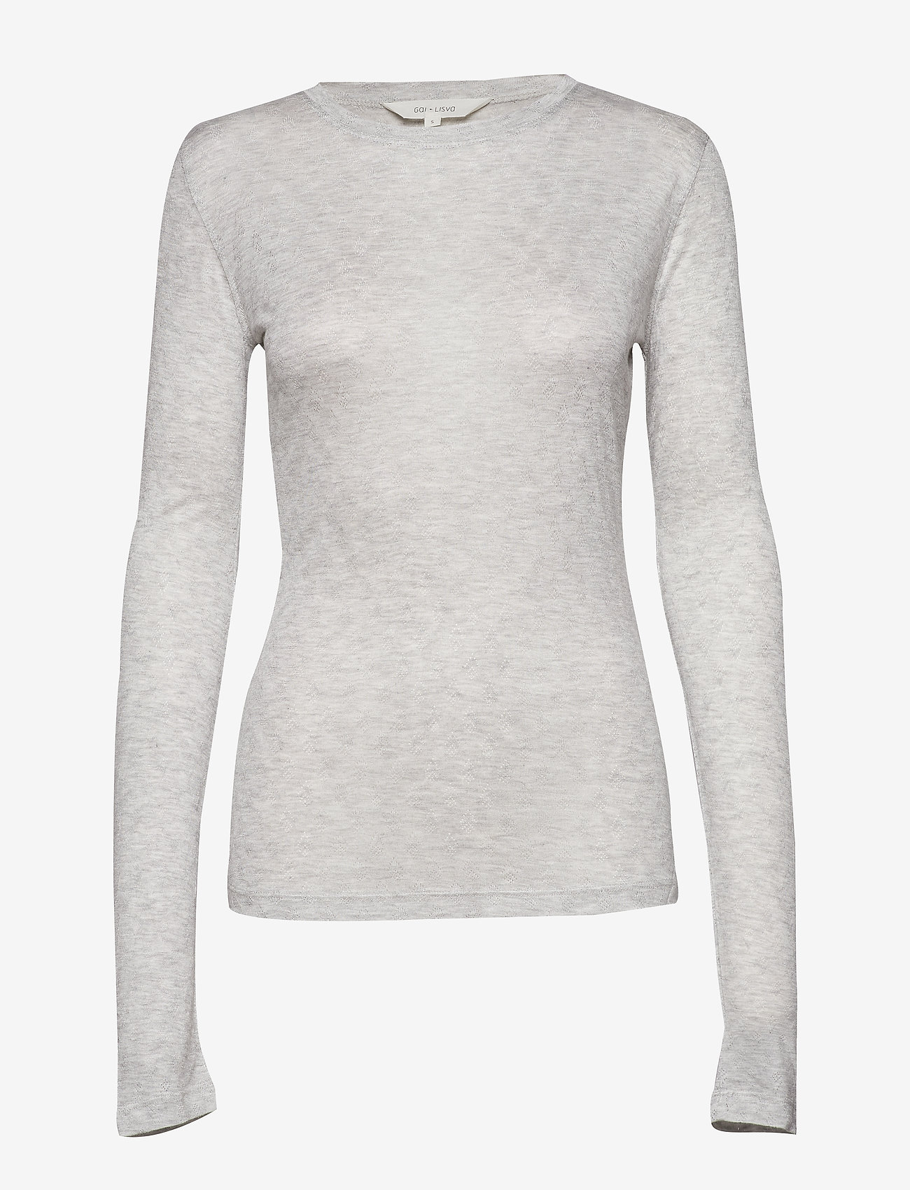 Gai+Lisva - Fermi L/S Silk Top - langærmede toppe - light grey melange - 1