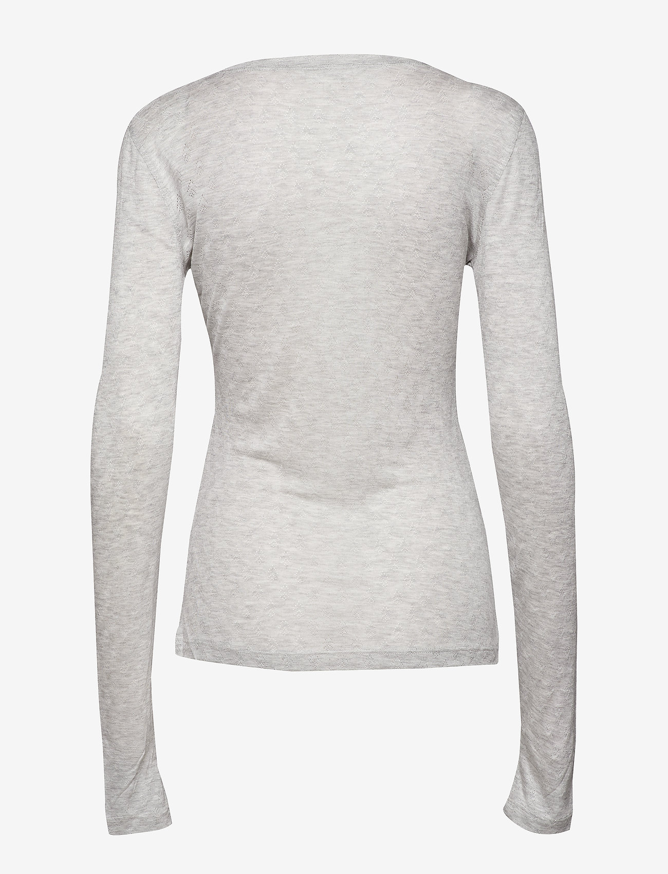 Gai+Lisva - Fermi L/S Silk Top - langærmede toppe - light grey melange - 2