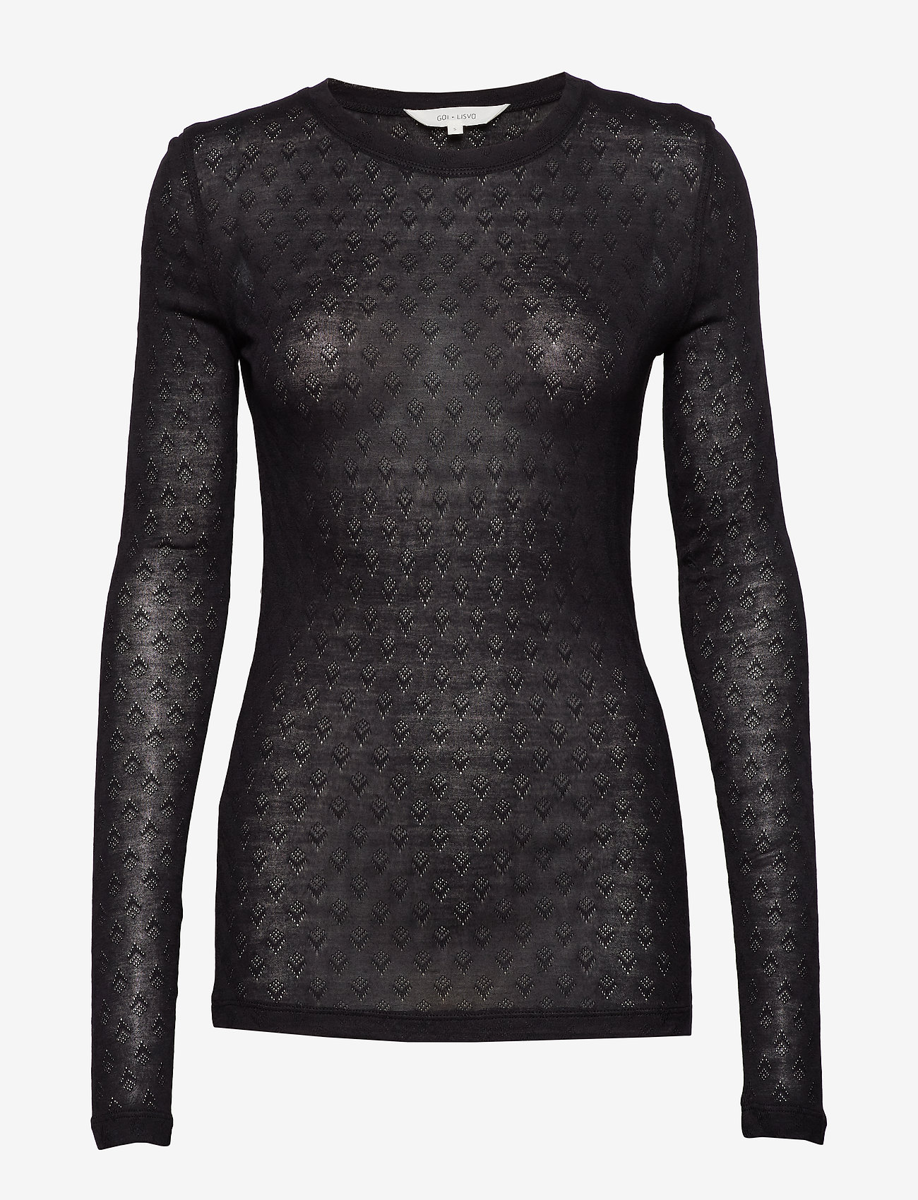 Gai+Lisva - Fermi L/S Silk Top - langärmlige tops - stretch limo black - 1