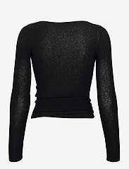 Gai+Lisva - Anne L/S Wool Wrap Top - long-sleeved tops - black - 2