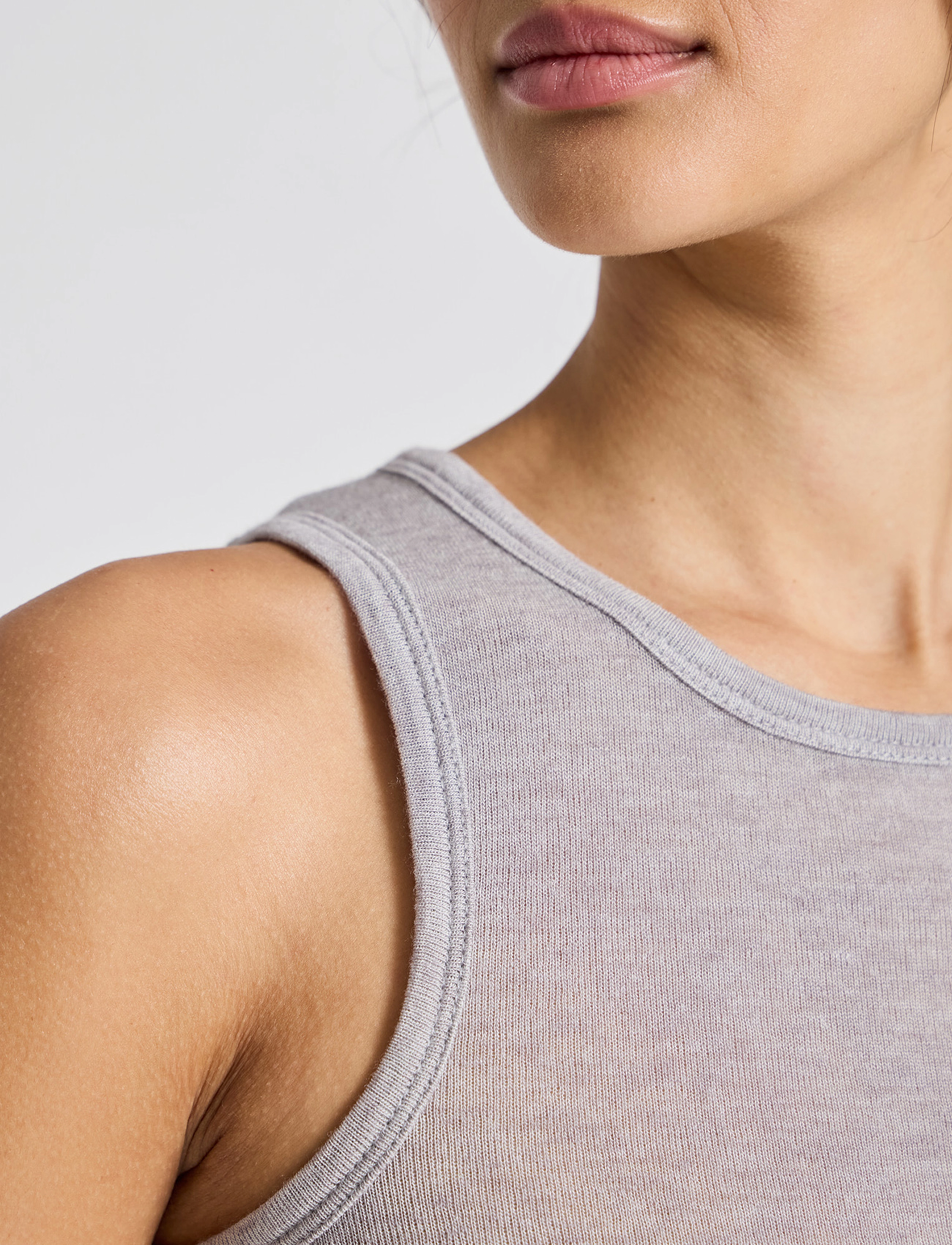 Gai+Lisva - Alberte Wool Top - sleeveless tops - light grey melange - 4
