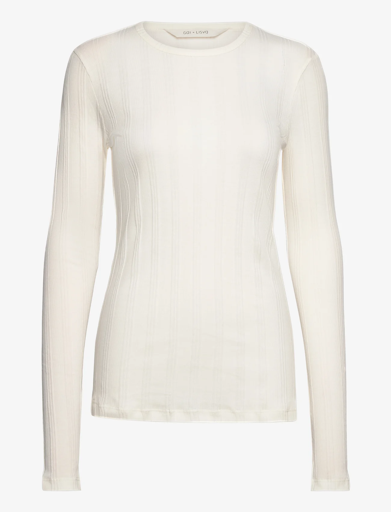 Gai+Lisva - Thyra L/S Cotton Top Drop Needle GO - t-shirt & tops - off white - 0