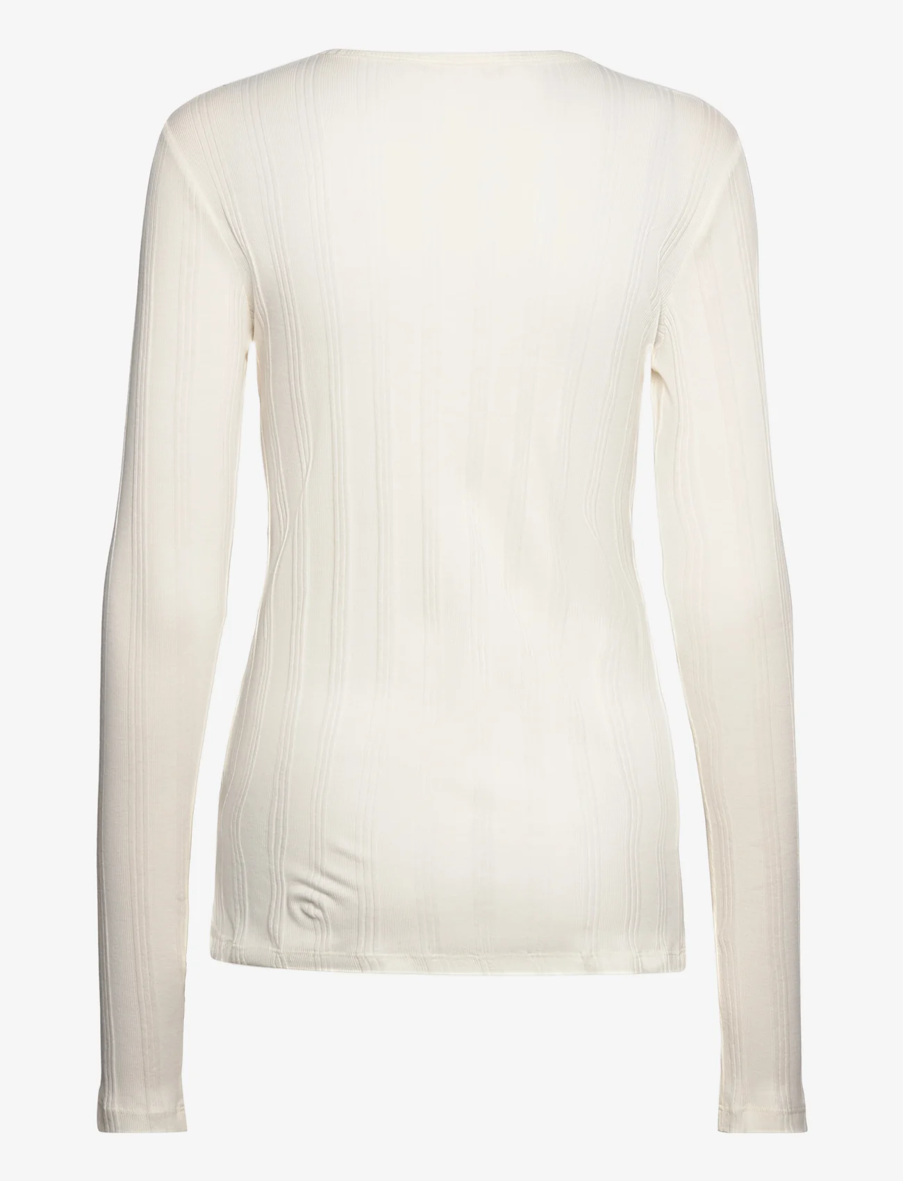 Gai+Lisva - Thyra L/S Cotton Top Drop Needle GO - t-shirt & tops - off white - 1