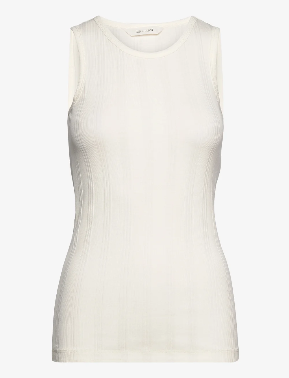 Gai+Lisva - Alberte Cotton Top Drop Needle GOTS - tanktops - off white - 1