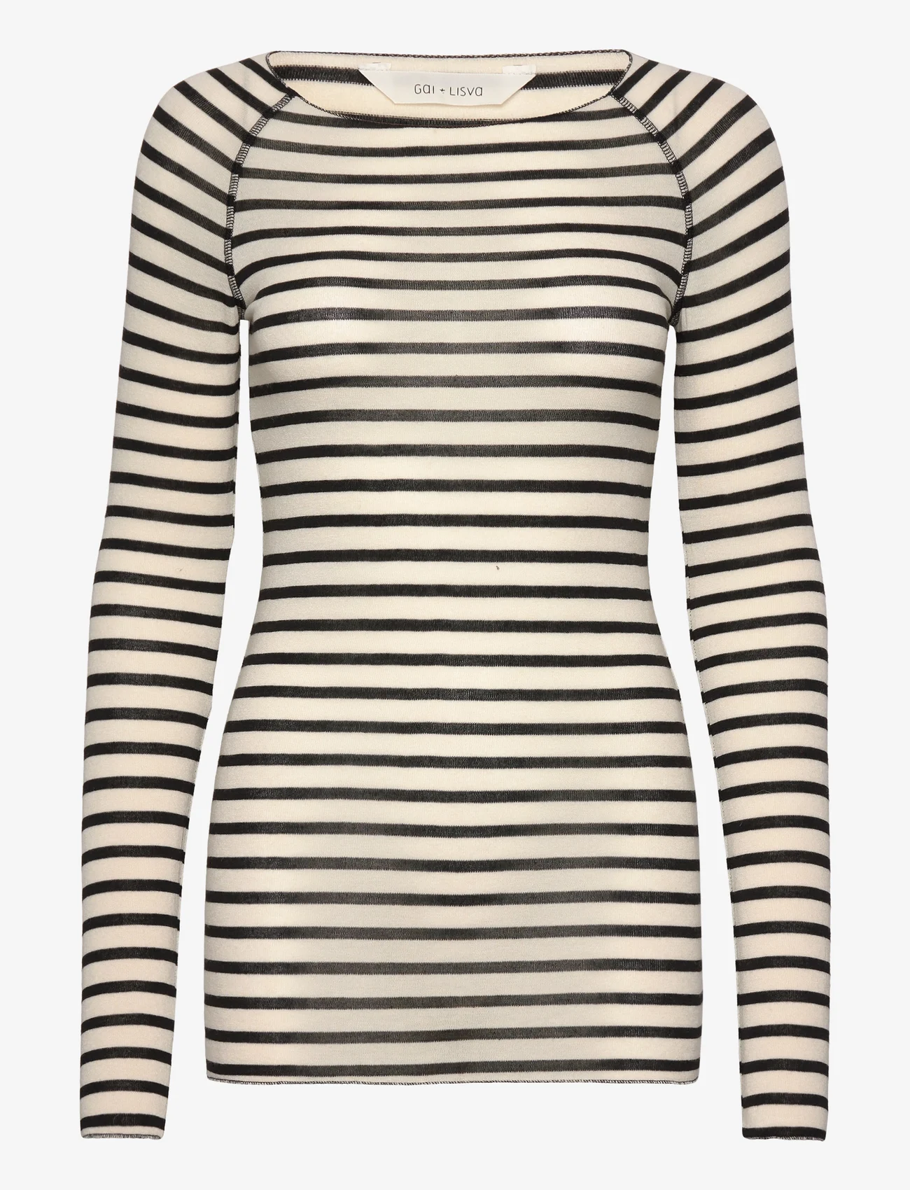 Gai+Lisva - Amalie L/S Sailor Wool Top - t-shirts met lange mouwen - ecru sailor stripe - 0