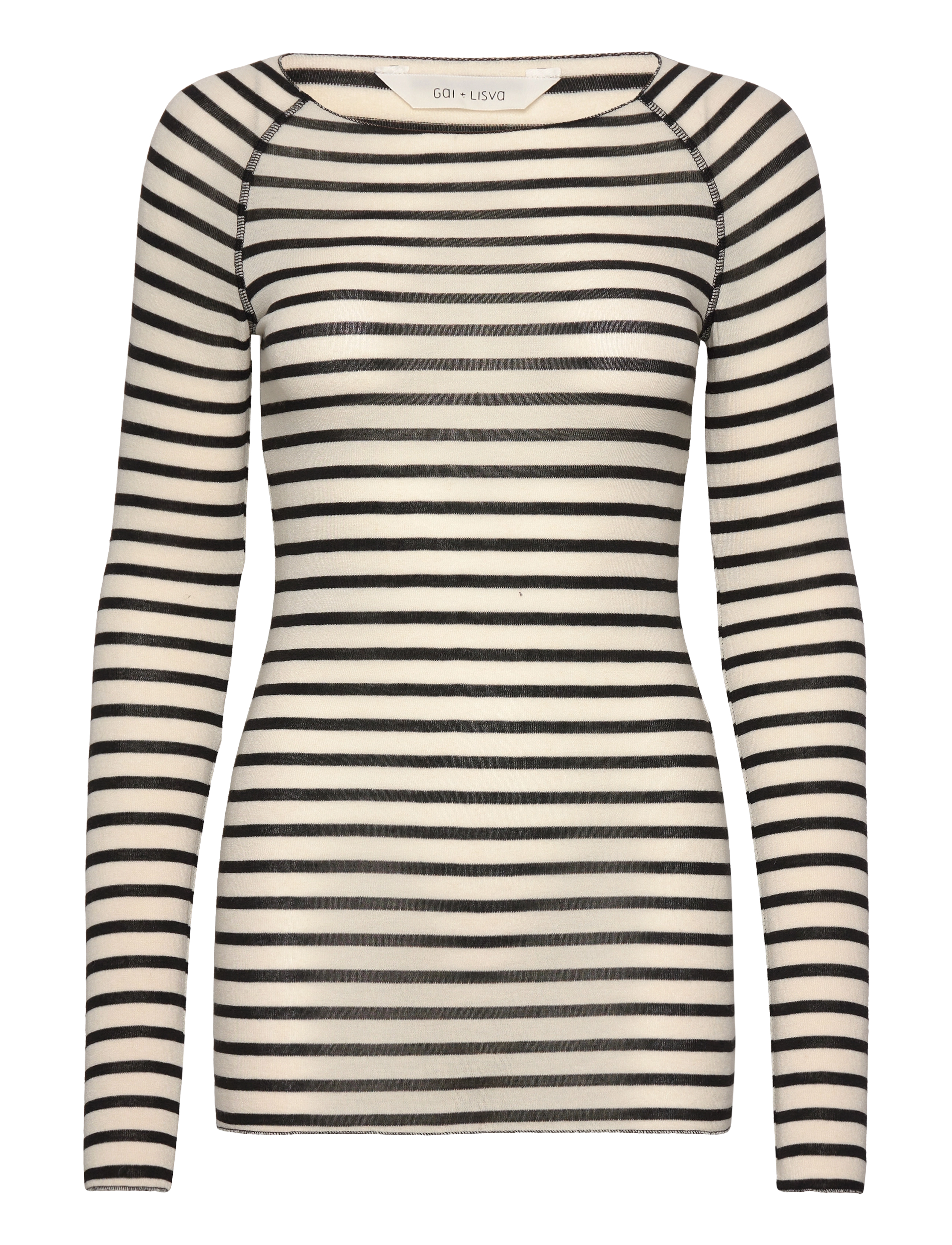 Gai+Lisva Amalie L/S Sailor Wool Top - Tøj - ECRU SAILOR STRIPE / white