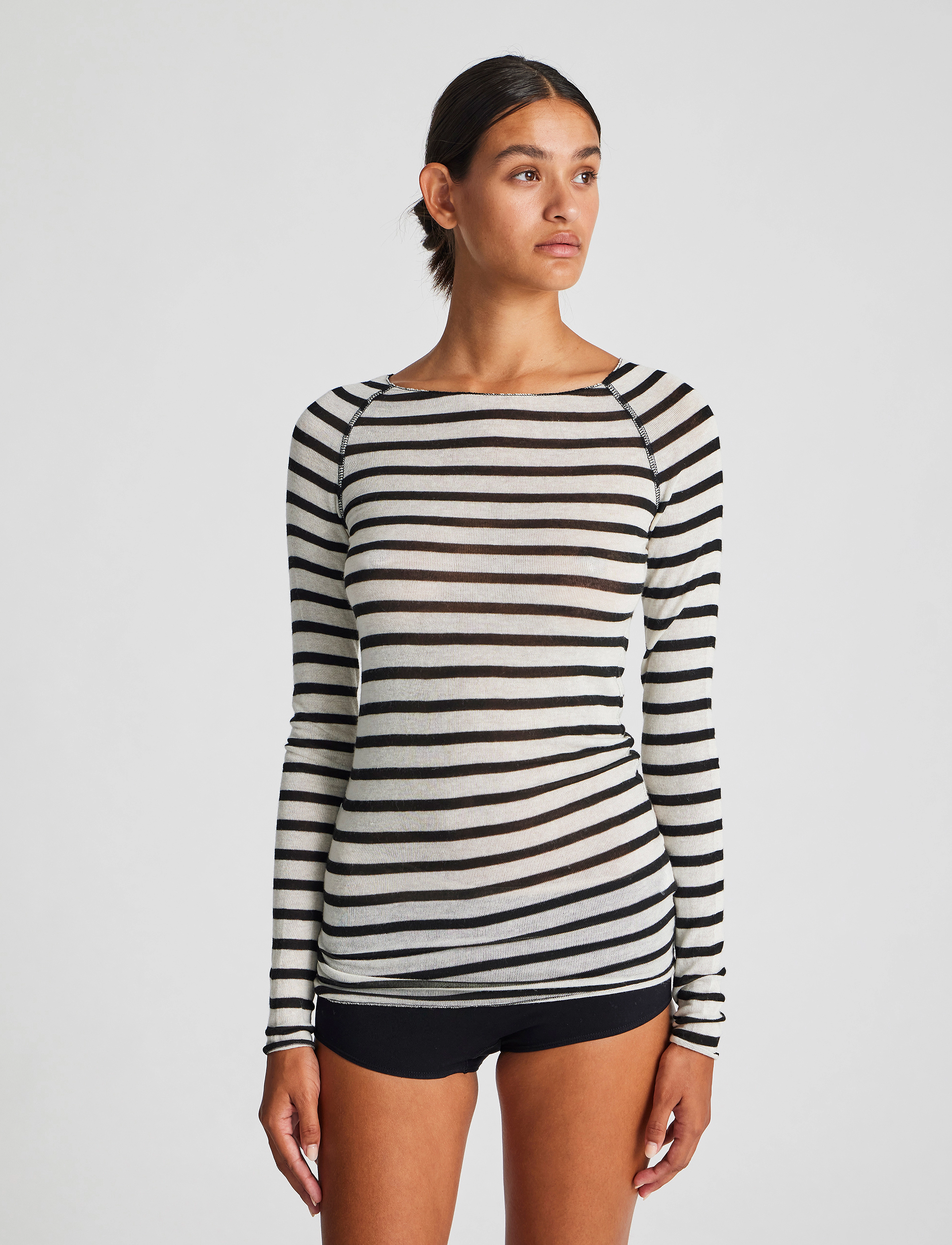 Gai+Lisva - Amalie L/S Sailor Wool Top - t-shirts met lange mouwen - ecru sailor stripe - 0