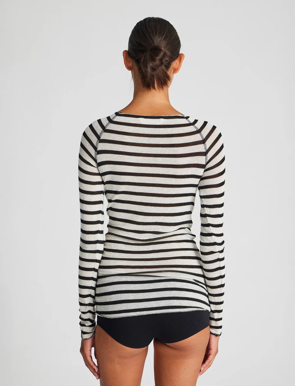 Gai+Lisva - Amalie L/S Sailor Wool Top - pikkade varrukatega alussärgid - ecru sailor stripe - 3