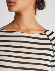 Gai+Lisva - Amalie L/S Sailor Wool Top - long-sleeved tops - ecru sailor stripe - 4