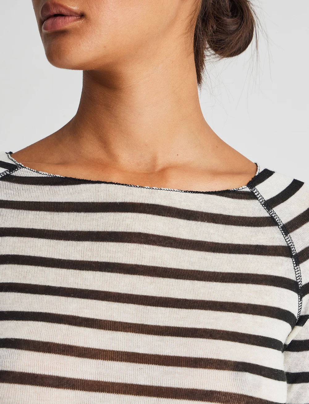Gai+Lisva - Amalie L/S Sailor Wool Top - pikkade varrukatega alussärgid - ecru sailor stripe - 4