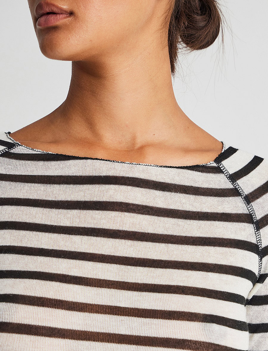 Gai+Lisva - Amalie L/S Sailor Wool Top - t-shirts met lange mouwen - ecru sailor stripe - 4