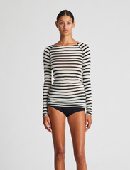 Gai+Lisva - Amalie L/S Sailor Wool Top - long-sleeved tops - ecru sailor stripe - 5