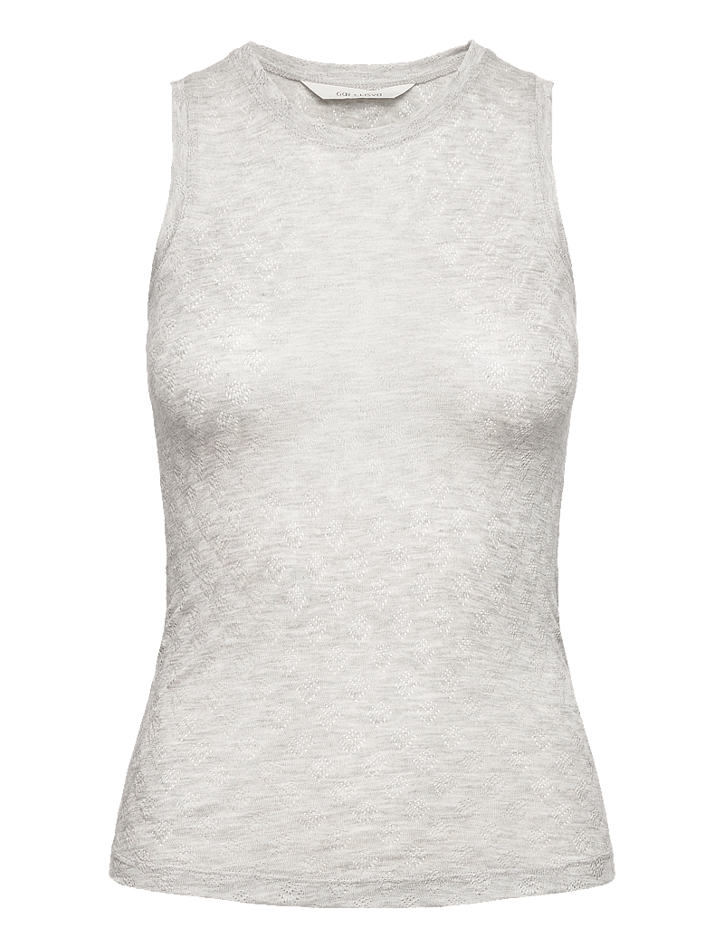 Gai+Lisva - Alberte S´less Silk Top - topid ja varrukateta alussärgid - light grey melange - 1
